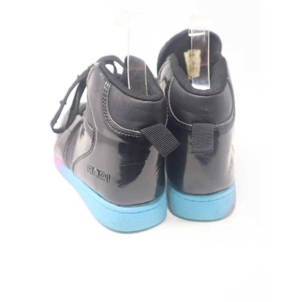 Black High Top Sneakers Sz 2 AND1 Kids Patent Pink Blue Ombre Athletic Shoes
